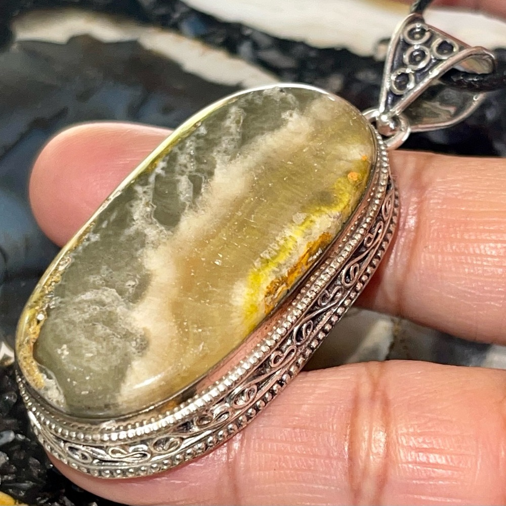 Indonesian Bumblebee Jasper Pendant 2 1/2”